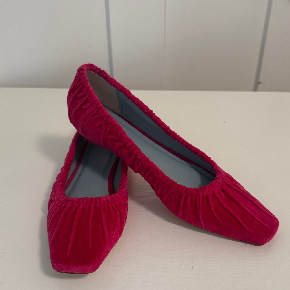 Frances Valentine Pink Velvet Heel - Picture 2 of 6